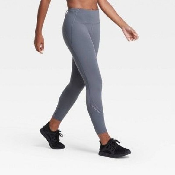 All In Motion Womens Gray High-Waisted Running Leggings - Picture 3 of 6
